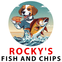 Rocky's Fish and Chips logo.